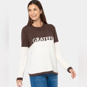 NWOT Peace Love World Chenille Affirmation Sweater Grateful Women’s Medium